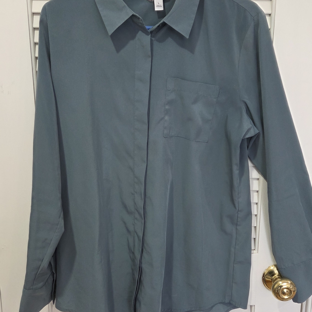 Nine West Blue Button Down Shirt